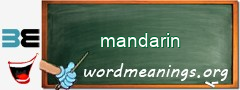 WordMeaning blackboard for mandarin